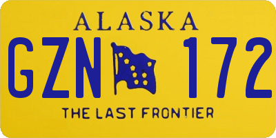 AK license plate GZN172