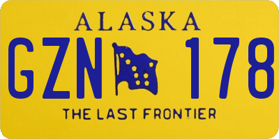 AK license plate GZN178