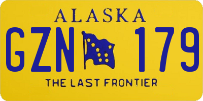 AK license plate GZN179