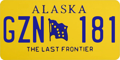 AK license plate GZN181