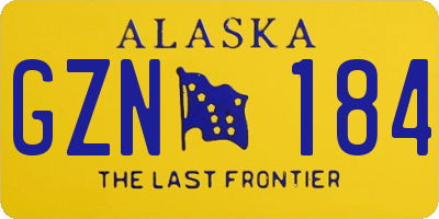 AK license plate GZN184