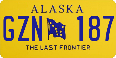 AK license plate GZN187