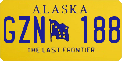 AK license plate GZN188