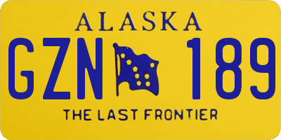 AK license plate GZN189