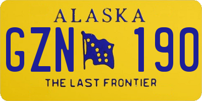 AK license plate GZN190