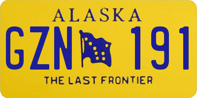 AK license plate GZN191