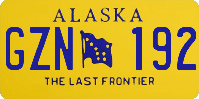 AK license plate GZN192
