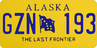 AK license plate GZN193