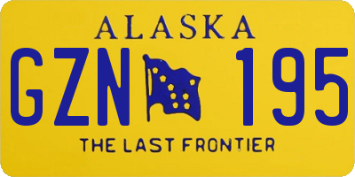 AK license plate GZN195