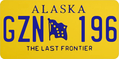 AK license plate GZN196