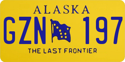AK license plate GZN197