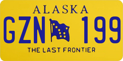 AK license plate GZN199