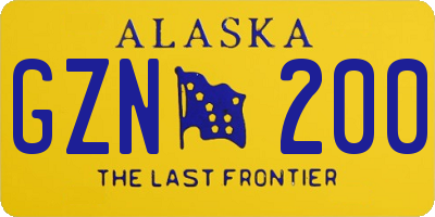 AK license plate GZN200