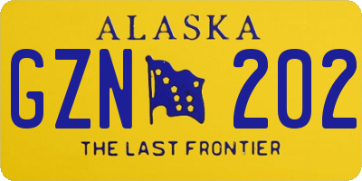 AK license plate GZN202