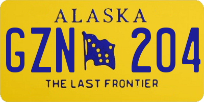 AK license plate GZN204