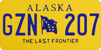 AK license plate GZN207