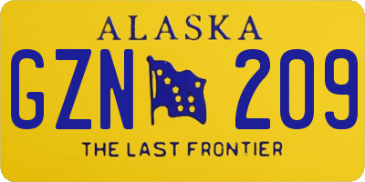 AK license plate GZN209