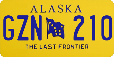 AK license plate GZN210