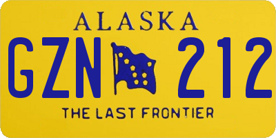 AK license plate GZN212