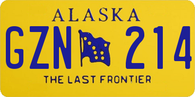 AK license plate GZN214