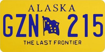 AK license plate GZN215