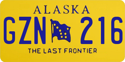 AK license plate GZN216