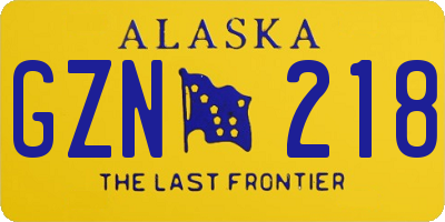AK license plate GZN218