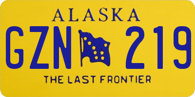 AK license plate GZN219