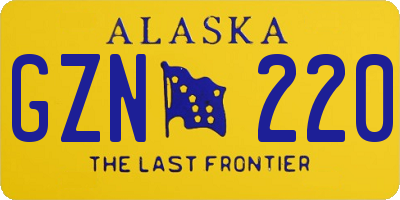 AK license plate GZN220