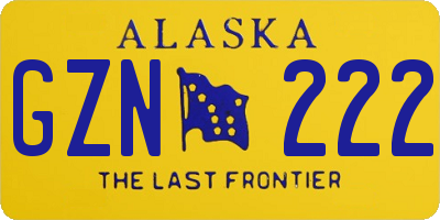 AK license plate GZN222