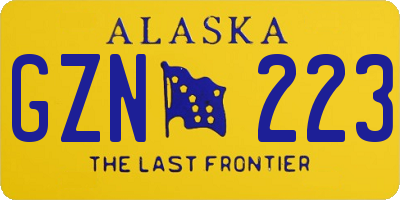 AK license plate GZN223