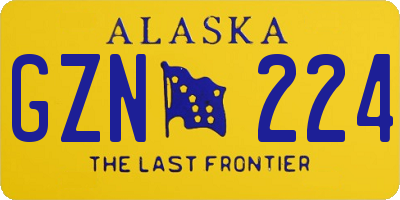 AK license plate GZN224