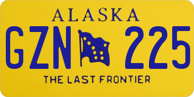 AK license plate GZN225