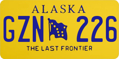 AK license plate GZN226