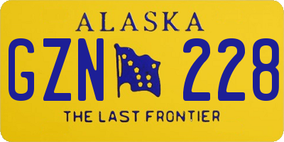 AK license plate GZN228