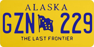 AK license plate GZN229