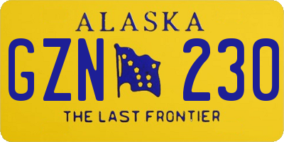 AK license plate GZN230