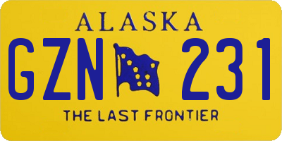 AK license plate GZN231