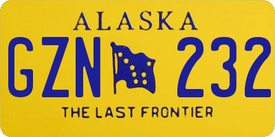 AK license plate GZN232