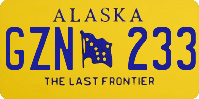 AK license plate GZN233