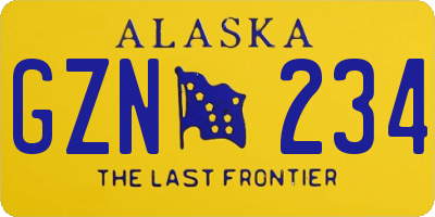 AK license plate GZN234