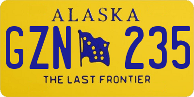 AK license plate GZN235