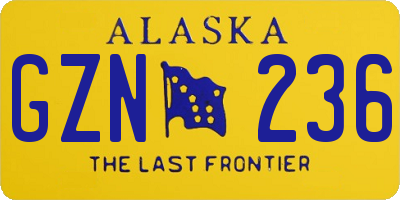 AK license plate GZN236