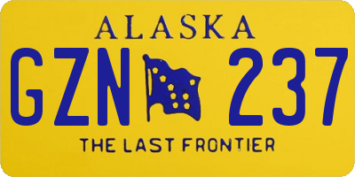 AK license plate GZN237