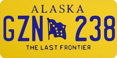 AK license plate GZN238