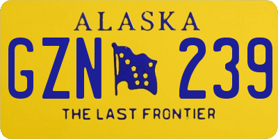 AK license plate GZN239