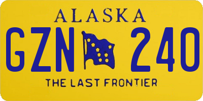 AK license plate GZN240