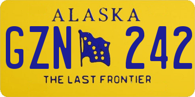 AK license plate GZN242