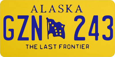 AK license plate GZN243