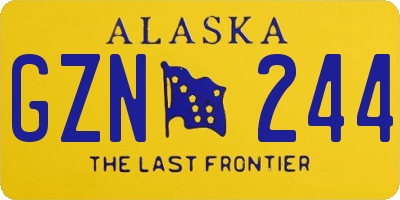 AK license plate GZN244